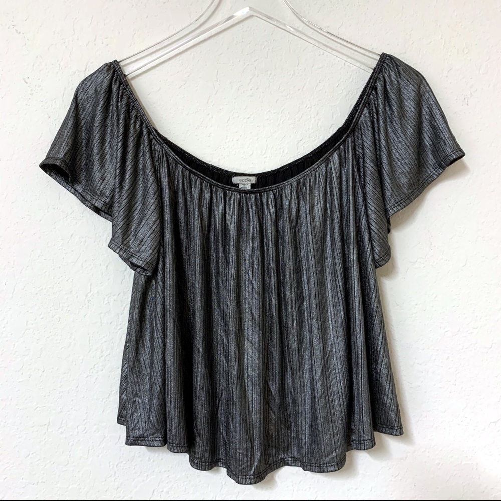 Urban Outfitters | Metallic Off The Shoulder Top